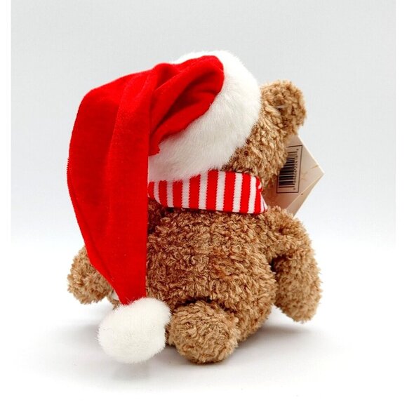 Sears Exclusive Kringle Plush Stuffed Brown Bear Santa Hat Scarf Vintage NEW - Picture 4 of 6